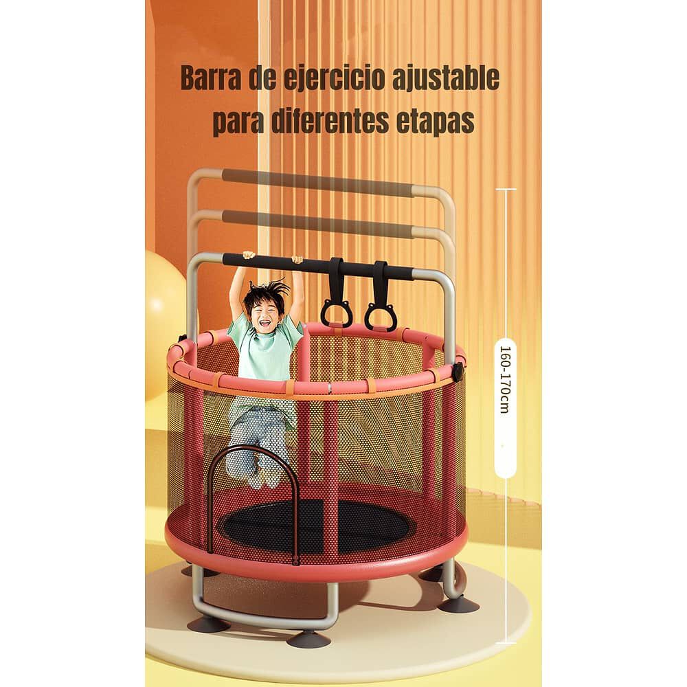 Cama El&aacute;stica Trampoline 150cm Con Barra Ejercicio Lubabycas image number 2.0