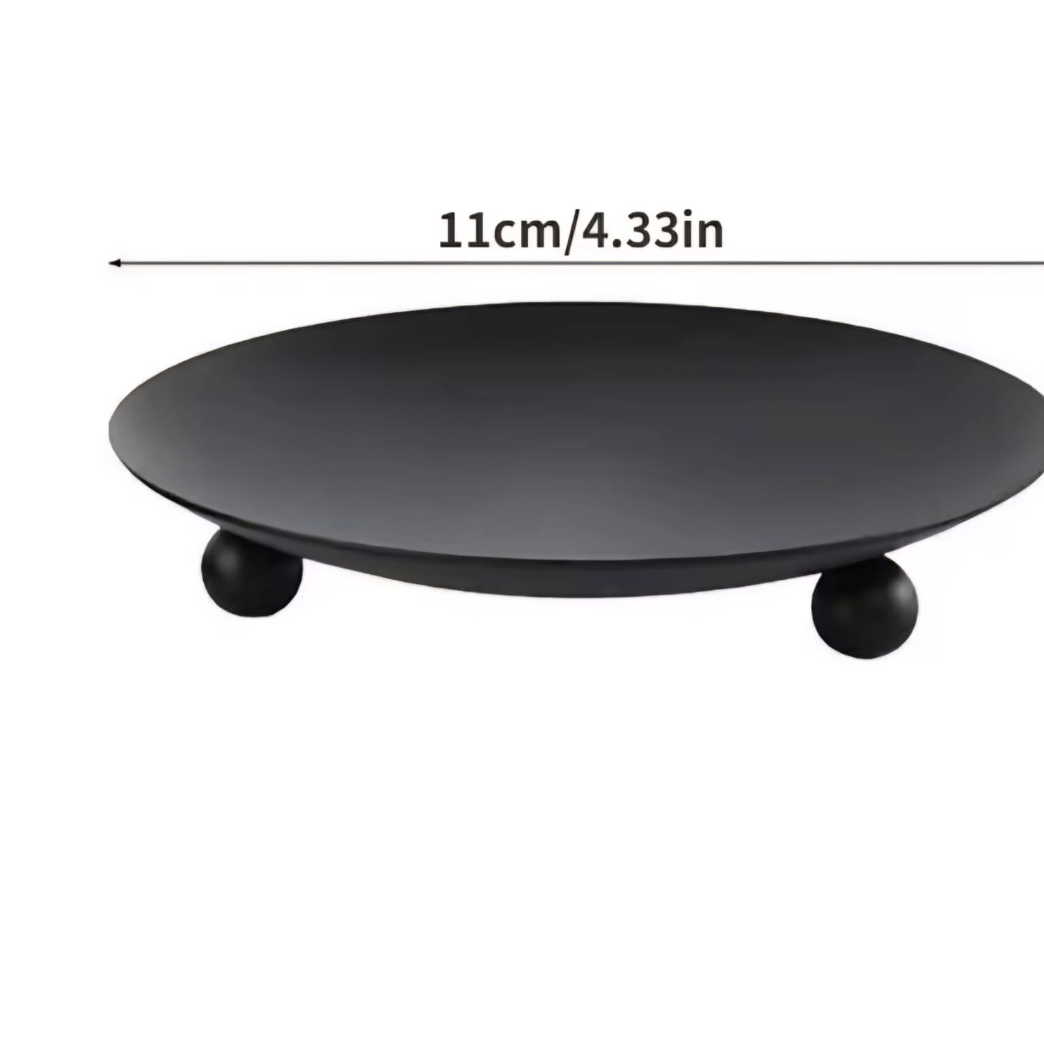 Portavela Redondo De Metal Negro 11 Cm image number 2.0