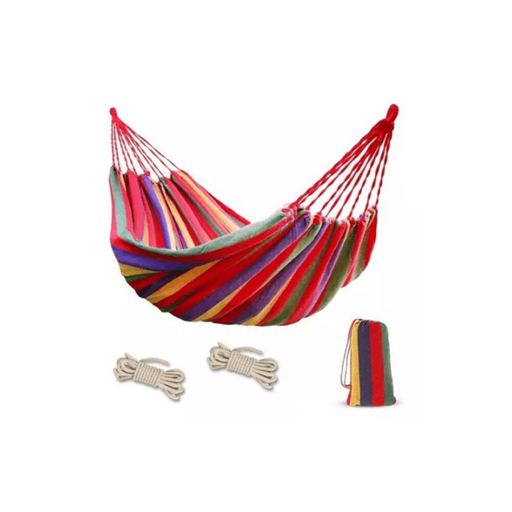 Hamaca De Algodon Jardin Camping Hogar Portatil 70x175 Cm image number 2.0