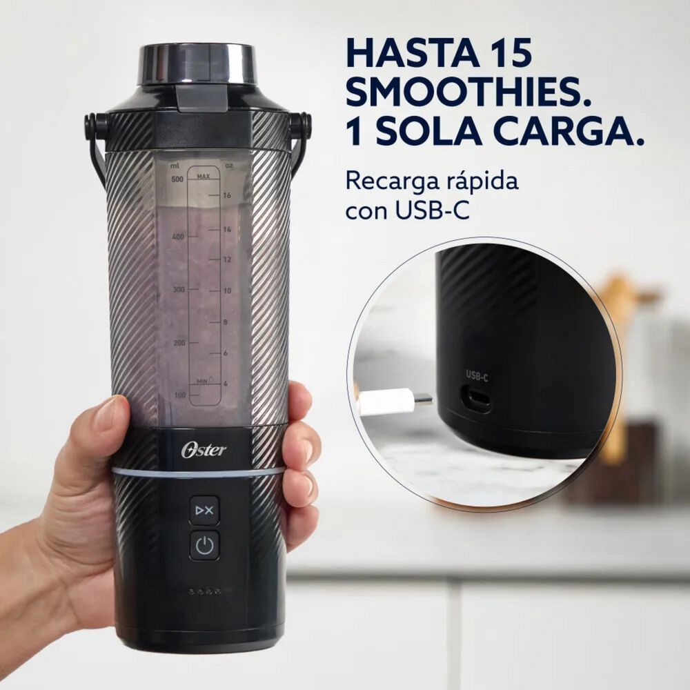 Licuadora Portatil Recargable Usb-c Oster Gomax 590 Ml Negro image number 4.0