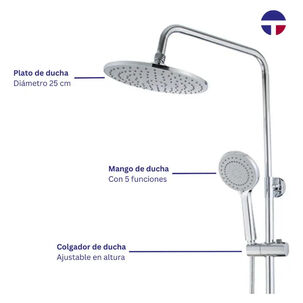 Columna De Ducha Circular Con Monomando Taumm Color Cromo