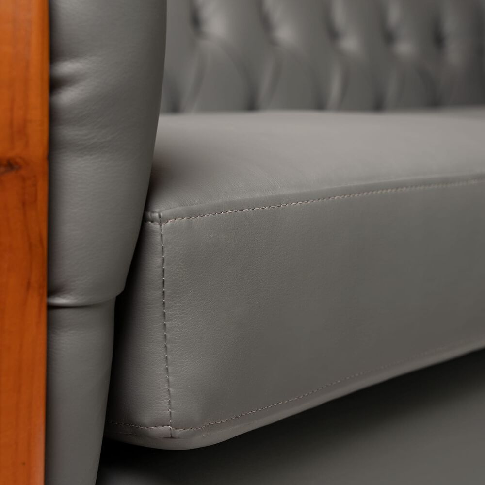 Sofa Chesterfield Ecocuero Gris image number 3.0