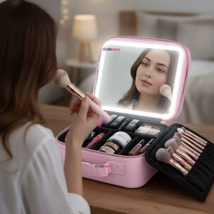 Malet&iacute;n De Maquillaje Con Luz Led Y Espejo Estuche De Maquillaje Organizador