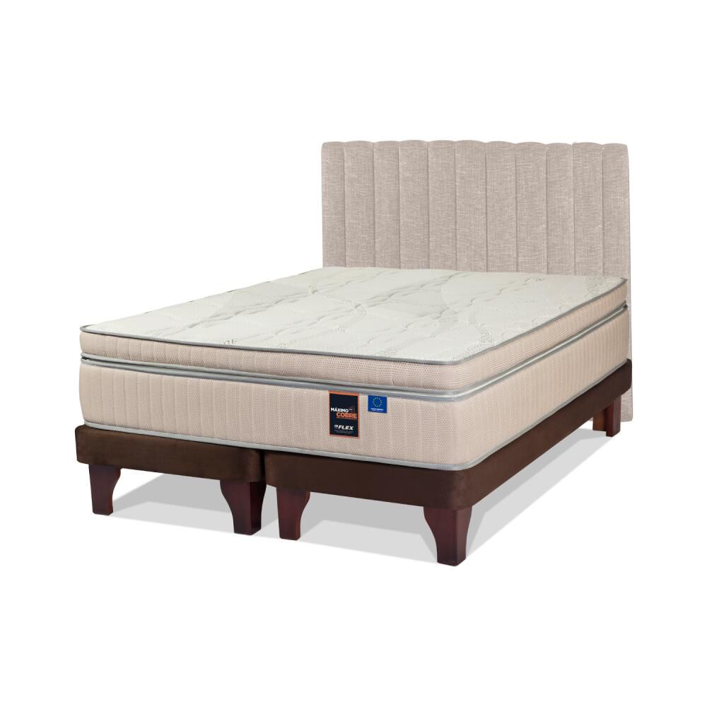 Cama Europea Flex Maximo Cobre / 2 Plazas / Base Dividida + Set De Maderas image number 0.0