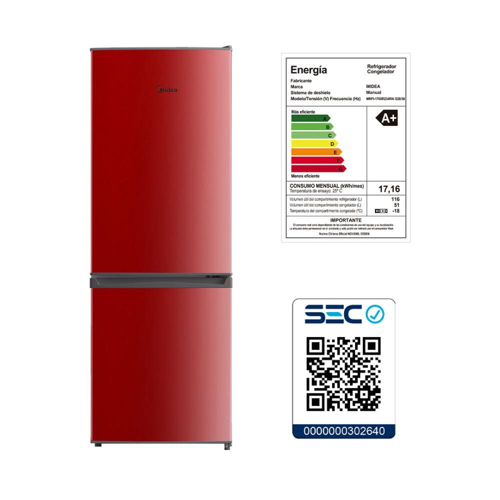 Refrigerador Bottom Freezer Midea MRFI-1700R234RN / Frío Directo / 167 Litros / A+ image number 9.0