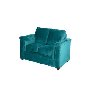 Sofa Ancona 2 Cuerpos Tela Velvet Turquesa