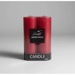 Pack De 2 Velas 15 X5 Cm Rojas