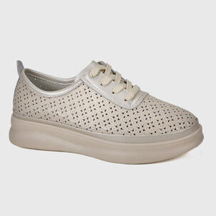 Zapatilla Cuero Jenara Beige