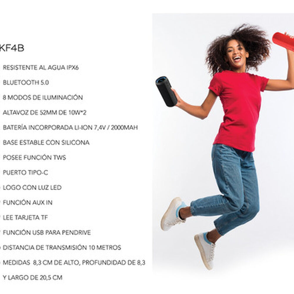 Parlante Portátil Bluetooth 20w Impermeable Tws Aiwa Aw-kf4 image number 4.0