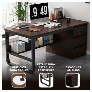Escritorio Ejecutivo Moderno Con Cajonera Y Estanter&iacute;a Oficina Y Home Office