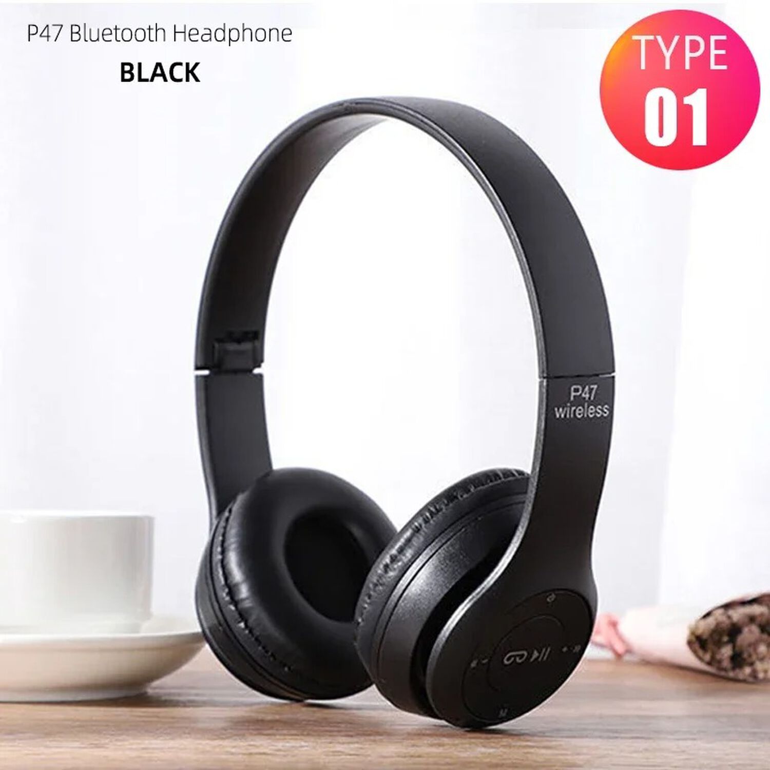 Aud&iacute;fonos Bluetooth Inalambricos On Ear Grandes P47 Micro Sd Recargable Usb image number 0.0