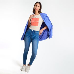 Polera Estampada Manga Corta Cuello Redondo Mujer Kimera
