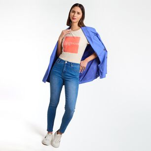 Polera Estampada Manga Corta Cuello Redondo Mujer Kimera
