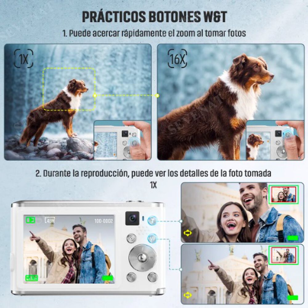 C&aacute;mara Digital 4k Frontal Y Trasera 2.8 Inch Para Estudiante image number 2.0