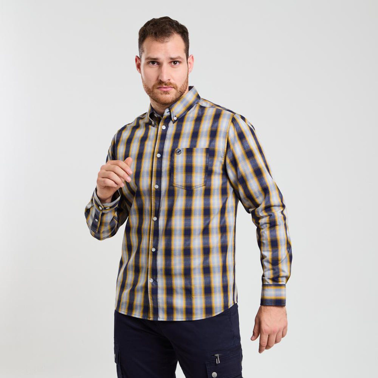 Camisa Cuadrille Regular Manga Larga Hombre Peroe image number 2.0