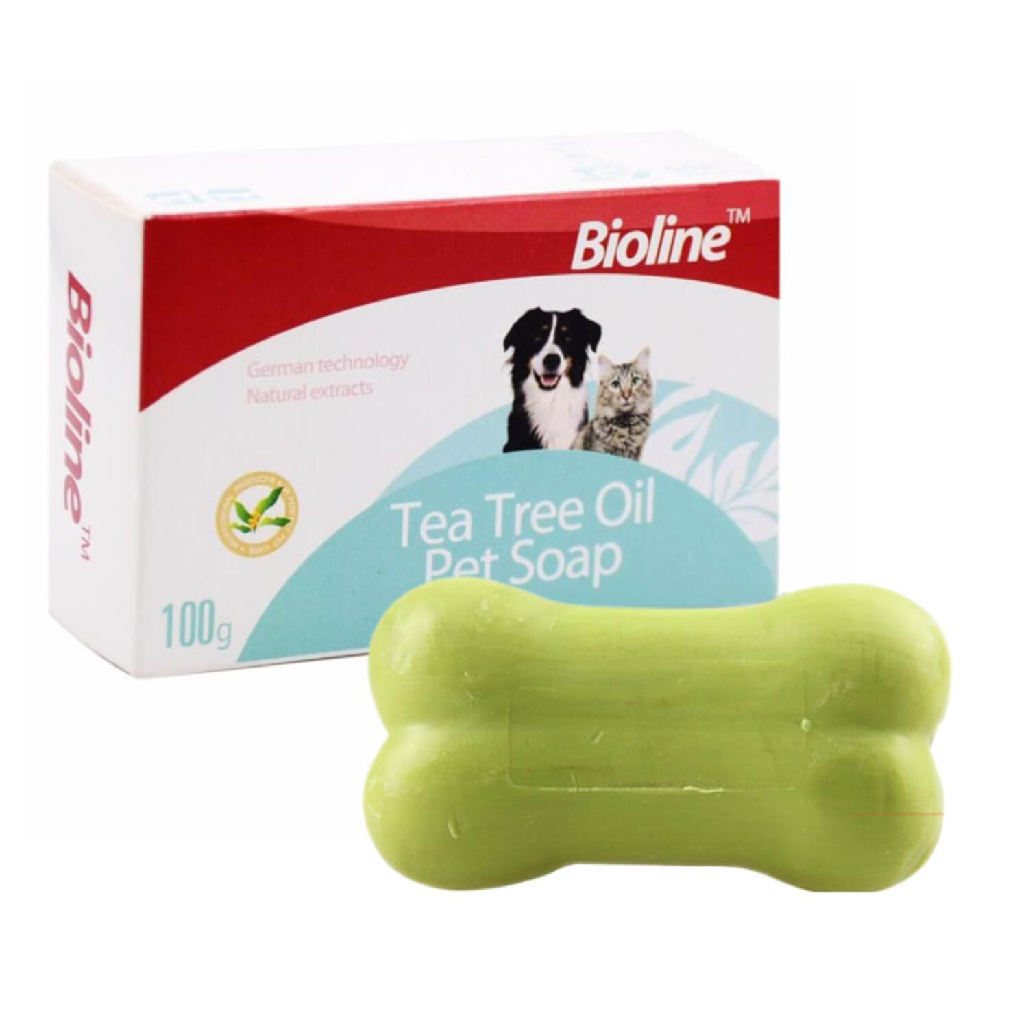 Jabon Barra Extracto De Te Para Ba&ntilde;ar Mascotas 100g Bioline image number 0.0