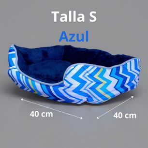 Cama Para Mascotas Espuma - Talla S (tricolor Azul)