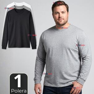 Polera Algod&oacute;n Manga Larga Cuello Redondo Primera Capa Hombre