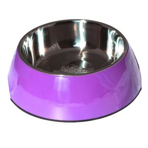 Plato Melamina Sólido Redondo Morado Talla M Perro