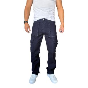 Jeans Cargo Elasticado Straight Fit Recto