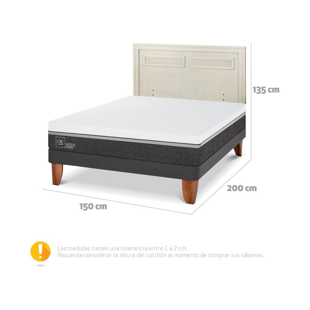 Cama Europea Cic Ortopedic Advance / 2 Plazas / Base Normal + Respaldo image number 5.0