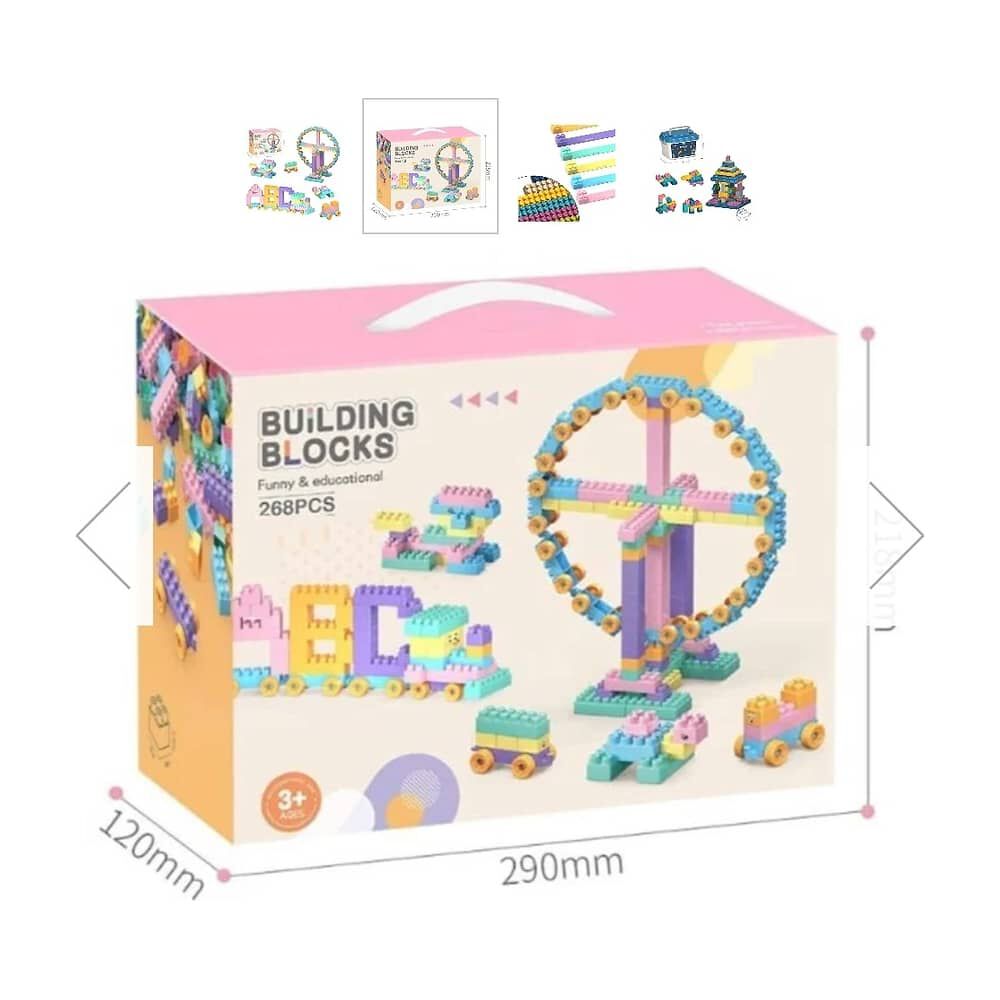 268 Bloques De Construcci&oacute;n Did&aacute;ctico Rosado image number 2.0