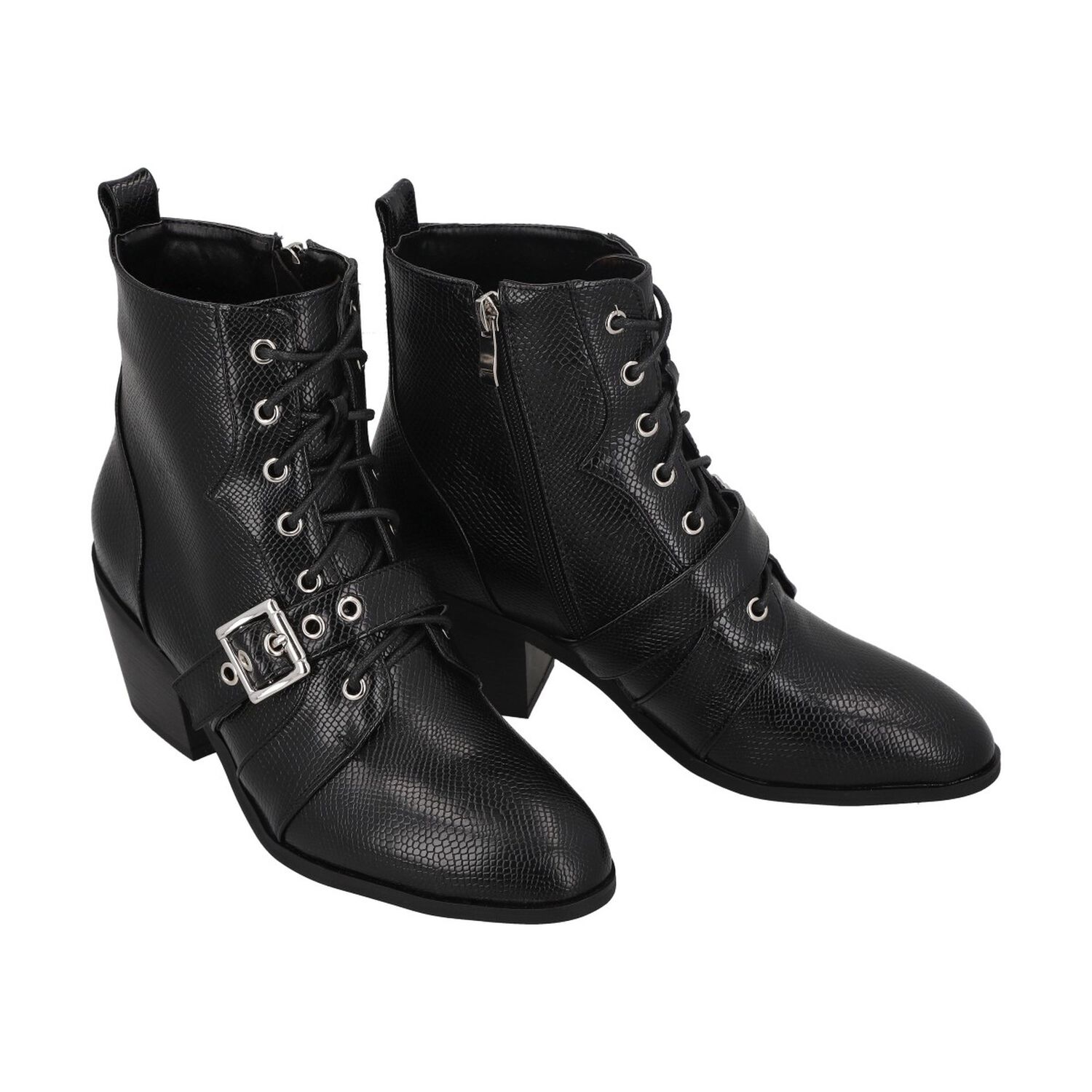Botin Mujer Negro Taco Medio Lezzard Police image number 1.0