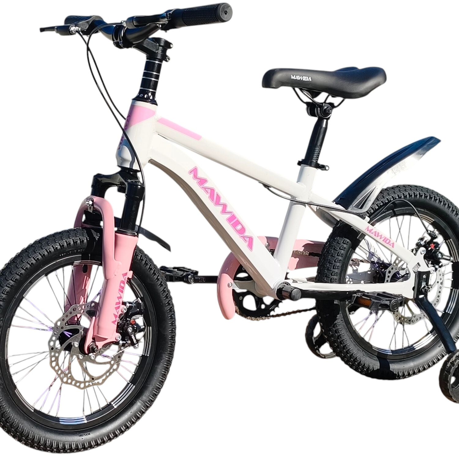 Bicicleta Aro 16 Mawida Con Freno Disco Blanco Rosado image number 3.0