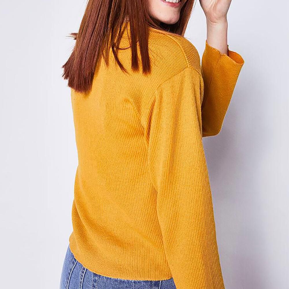Sweater Liso Cuello V Mujer Freedom image number 2.0