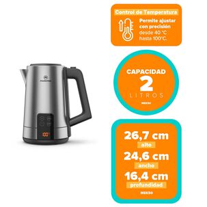 Hervidor El&eacute;ctrico 2l Digital Y Control De Temperatura Mek50