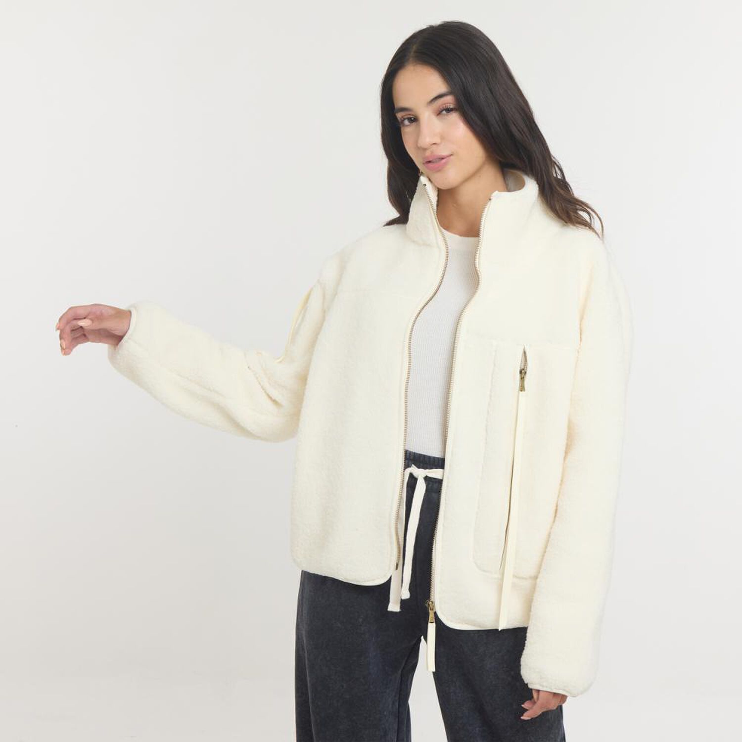Chaqueta Polar Estampado Cuello Alto Mujer Ocean Pacific image number 0.0