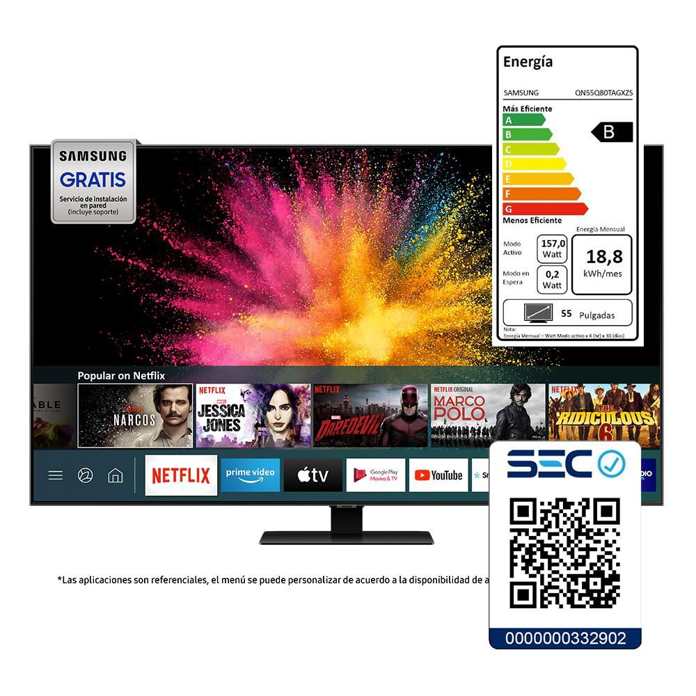 QLED Samsung Q5580T / 55" / Ultra Hd 4k / Smart Tv image number 7.0