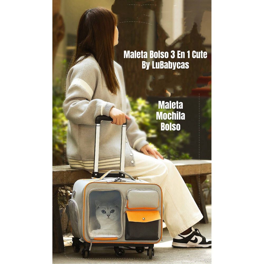 Maleta Mochila Bolso Perros Gatos 3 En 1 Cute By Lubabycas image number 6.0