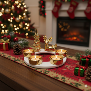 Adorno De Navidad Casaideal Portavela / 4 Portavela