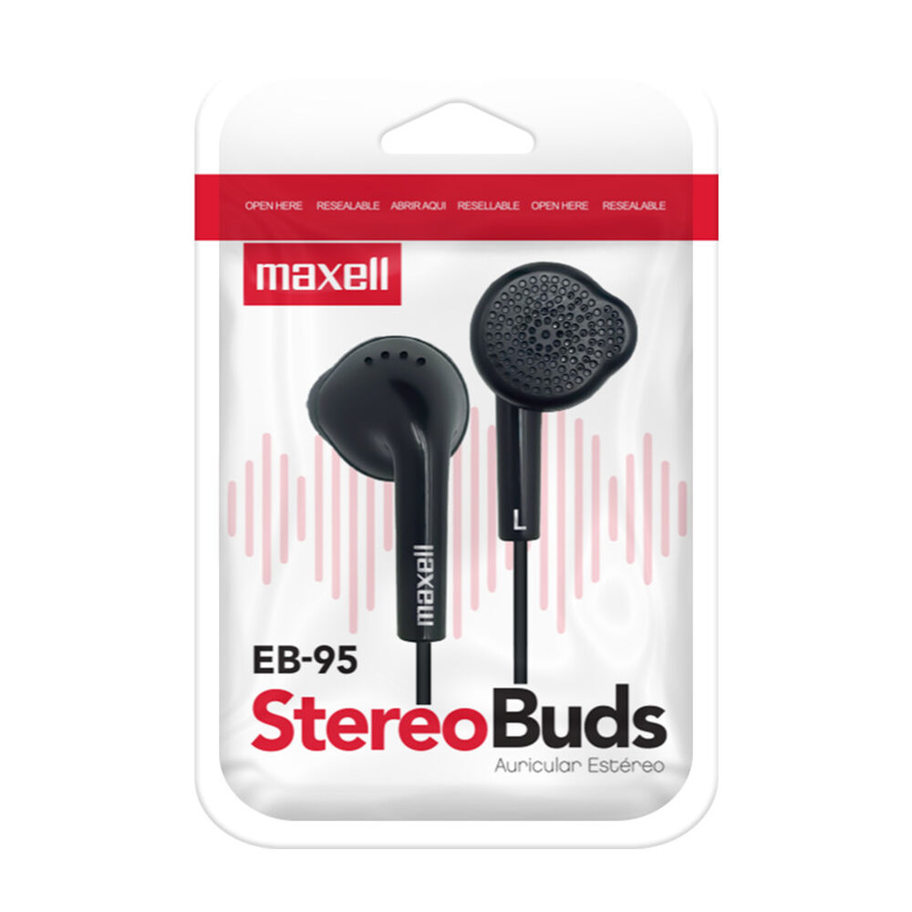 Pack 10 Audífonos Estéreo Básicos De Botón Eb-95 Negro Bolsa Negro image number 2.0