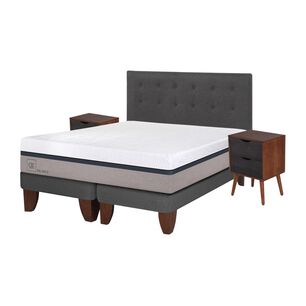 Cama Europea Cic Balance / 2 Plazas / Base Dividida  + Set De Maderas
