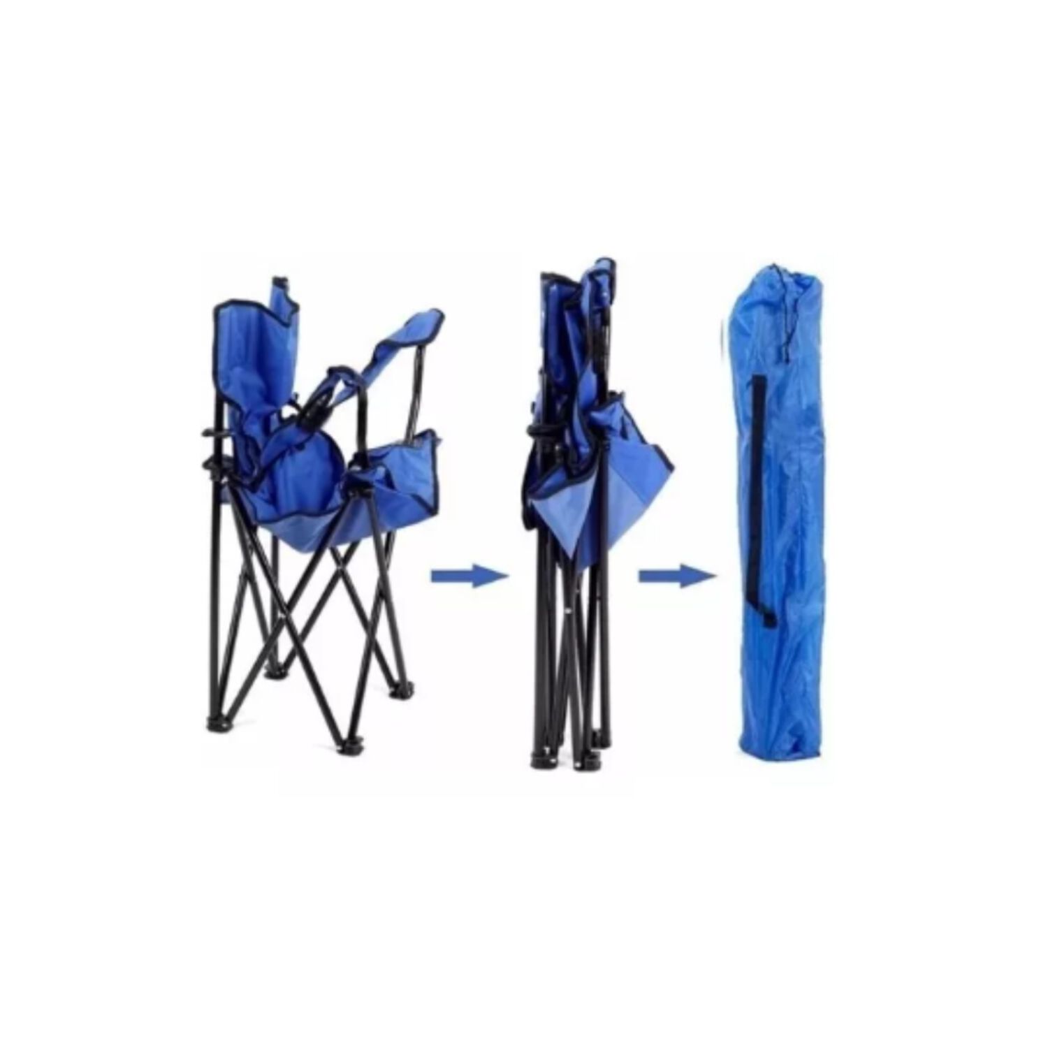 Silla Plegable De Playa Camping Pesca Picnic Con Porta Vaso image number 11.0