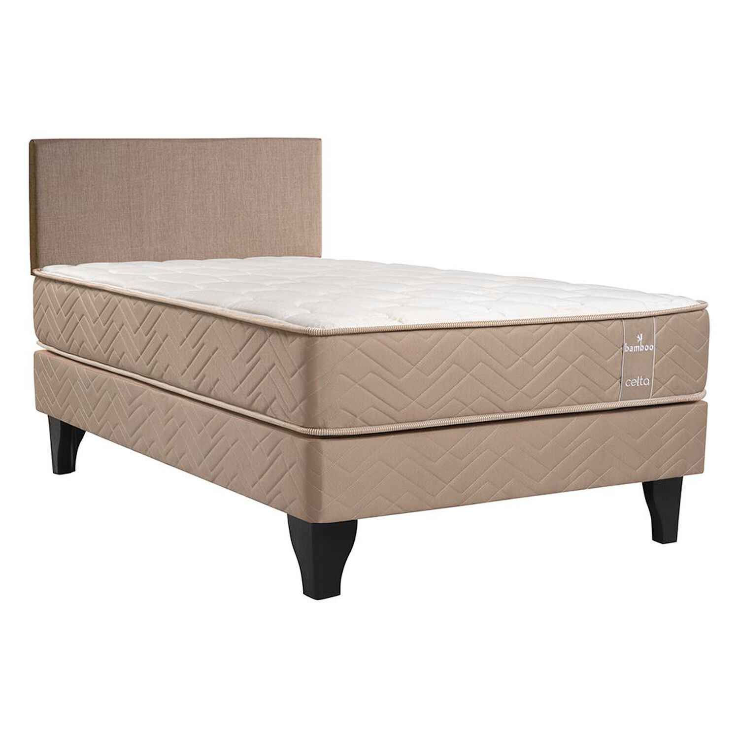 Cama Europea Celta Bamboo / 1.5 Plazas / Base Normal + Respaldo image number 3.0