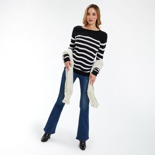 Sweater Listado Cuello Redondo Regular Mujer Geeps