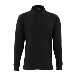 Polera Pique Negra Manga Larga Upf 40 Polera Pique Negra Manga Larga Upf 40