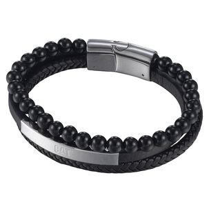 Pulsera De Hombre Cat J014b28112 Plateado-negro
