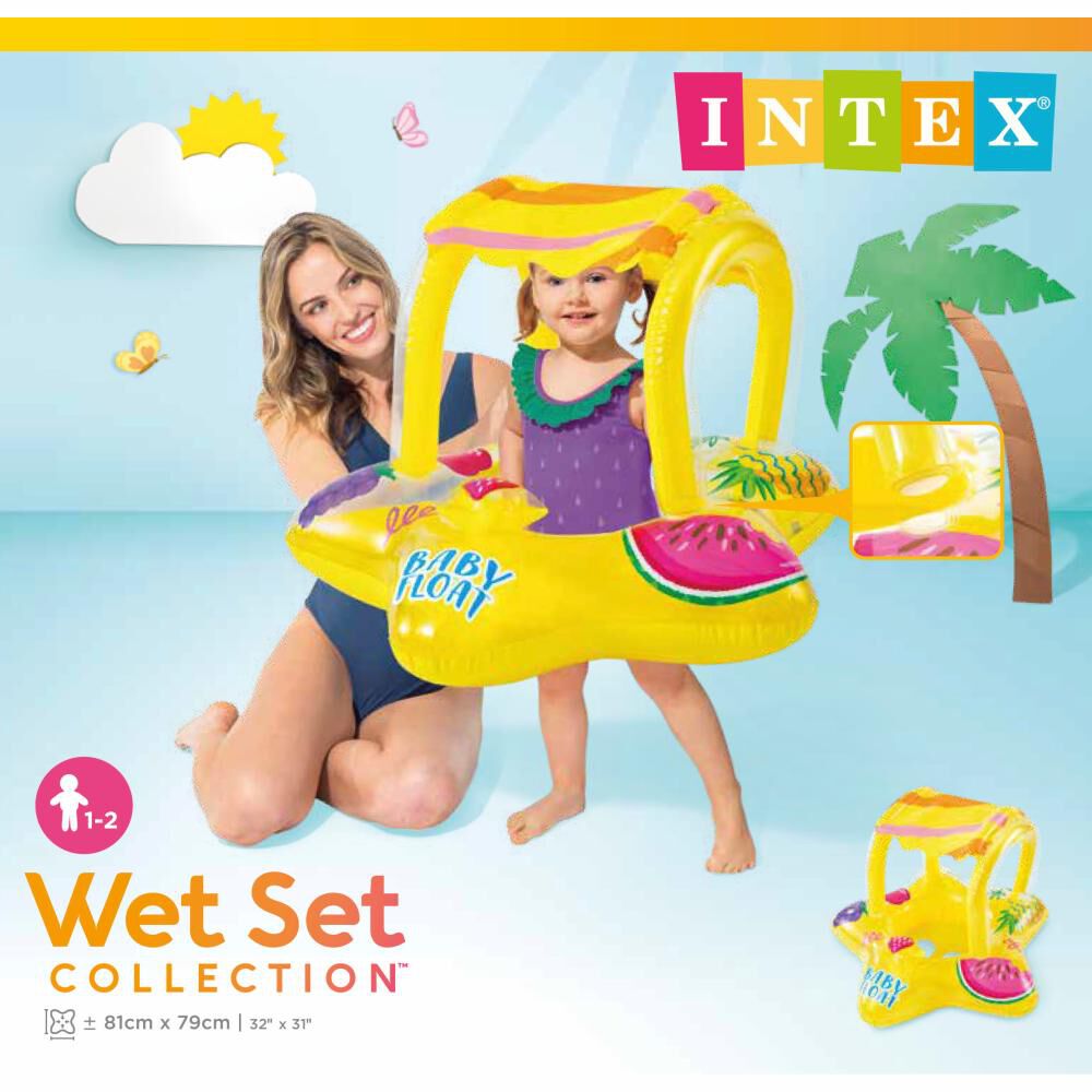 Flotador Kiddie Con Toldo Amarillo Intex image number 3.0