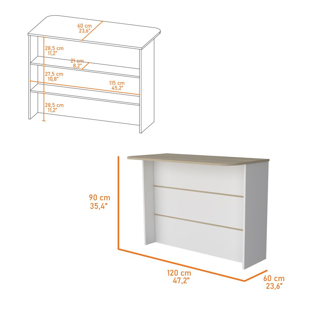 Isla Cocina 120x60x90 Cm Fm-003c - Cafe Claro image number 4.0