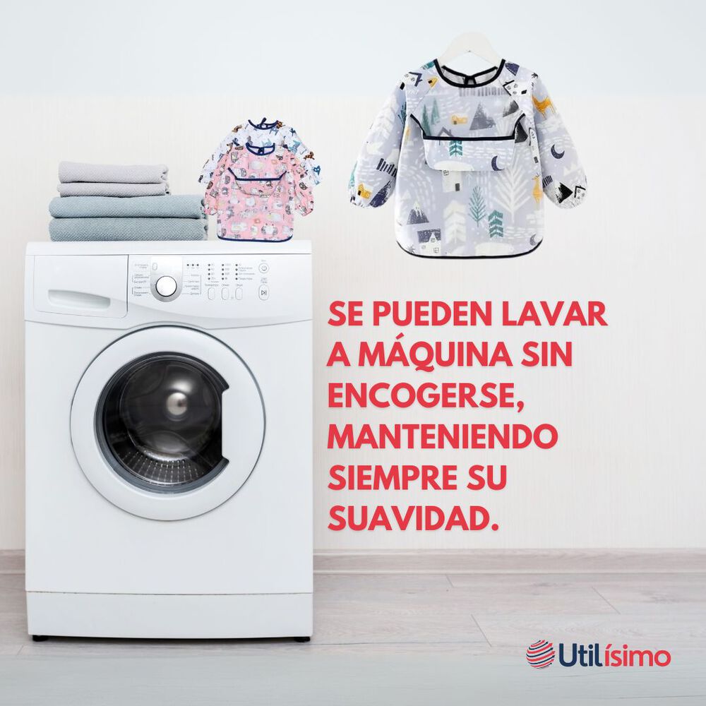 Pack 6 Babero Delantal Impermeable Manga Larga Bebe Y Ni&ntilde;o image number 9.0