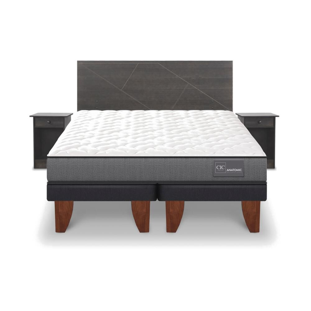 Cama Europea Cic Anatomic / 2 Plazas / Base Dividida + Set De Maderas image number 0.0