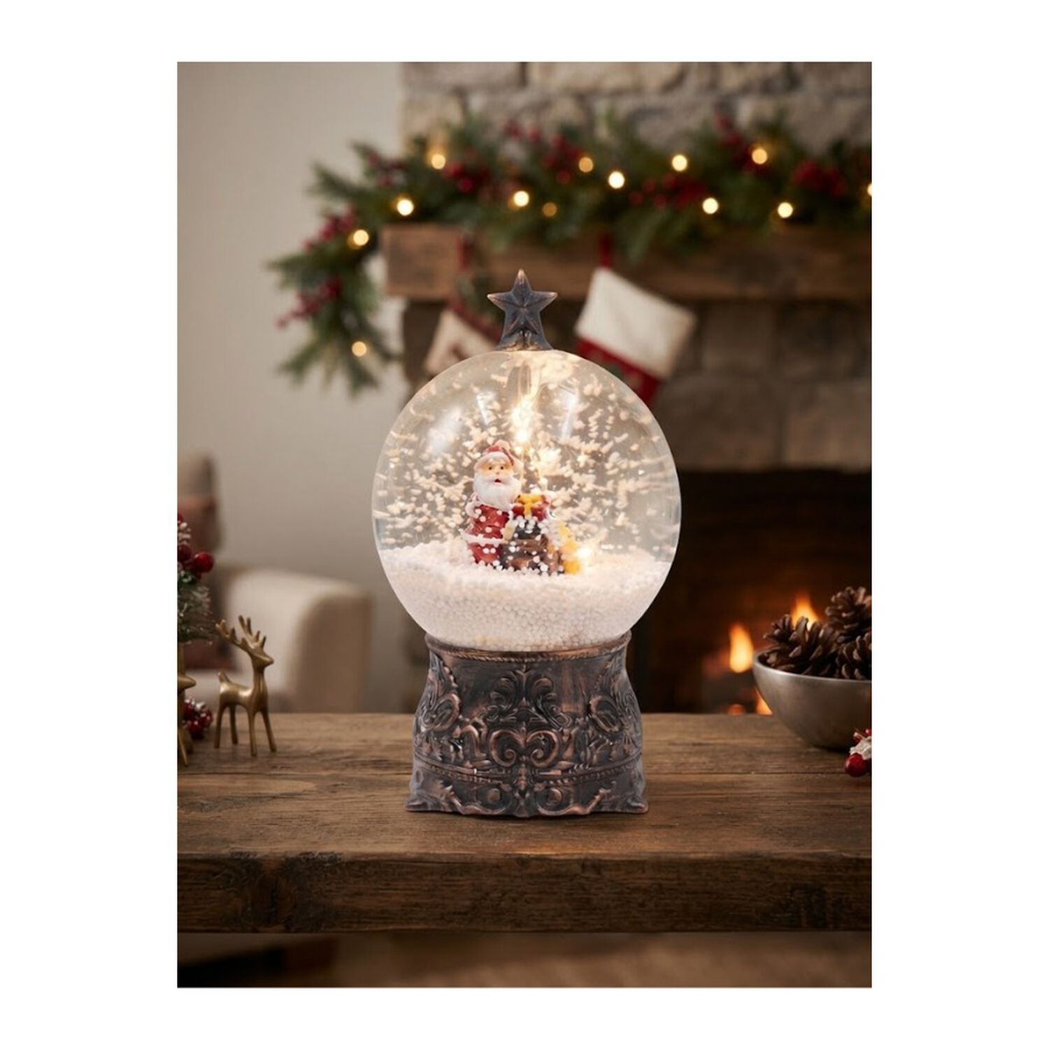 Globo De Nieve Navide&ntilde;o Musical Con Luz Led Temporizador 6h Y Purpurina image number 3.0