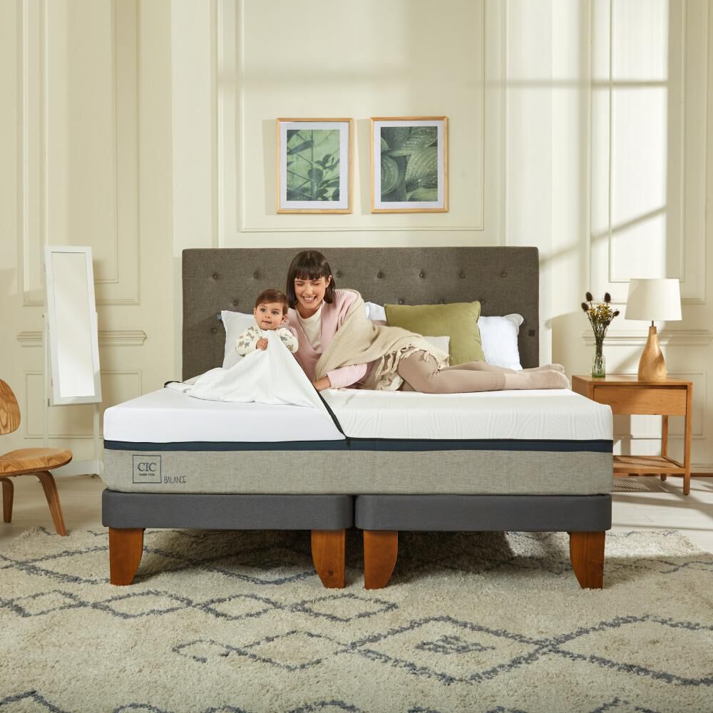 Cama Europea Cic Balance / 2 Plazas / Base Dividida + Respaldo image number 6.0