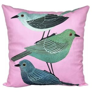 Funda Para Coj&iacute;n Felpa Dise&ntilde;o Estampado Aves 45x45cm