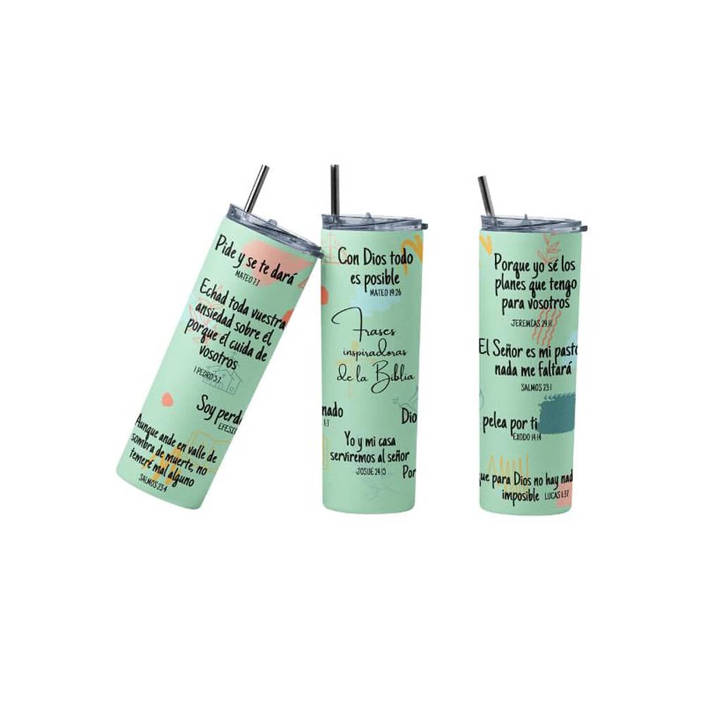 Termo Botella T&eacute;rmica Cristiano Con Vers&iacute;culos B&iacute;blicos Evang&eacute;lico Jes&uacute;s image number 0.0