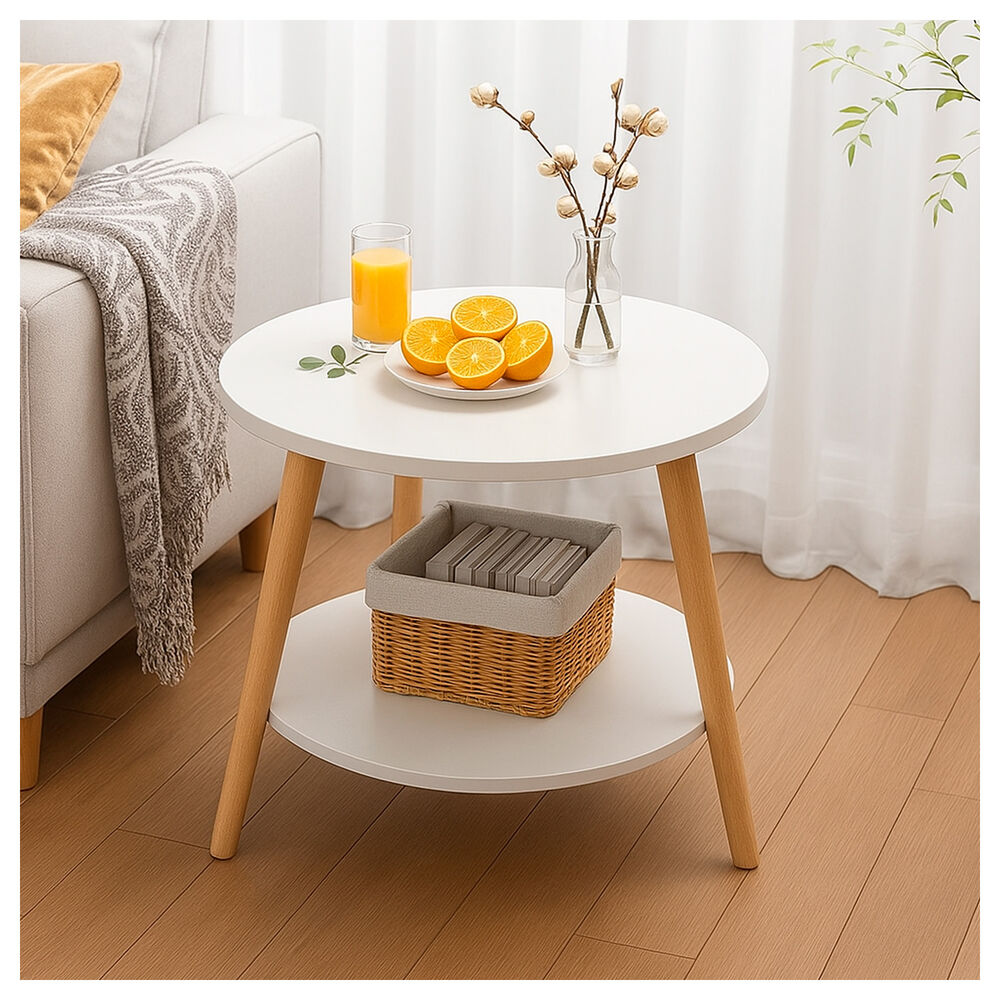 Mesa De Centro Blanca Con Doble Nivel Organización Y Estilo Para Tu Hogar image number 4.0